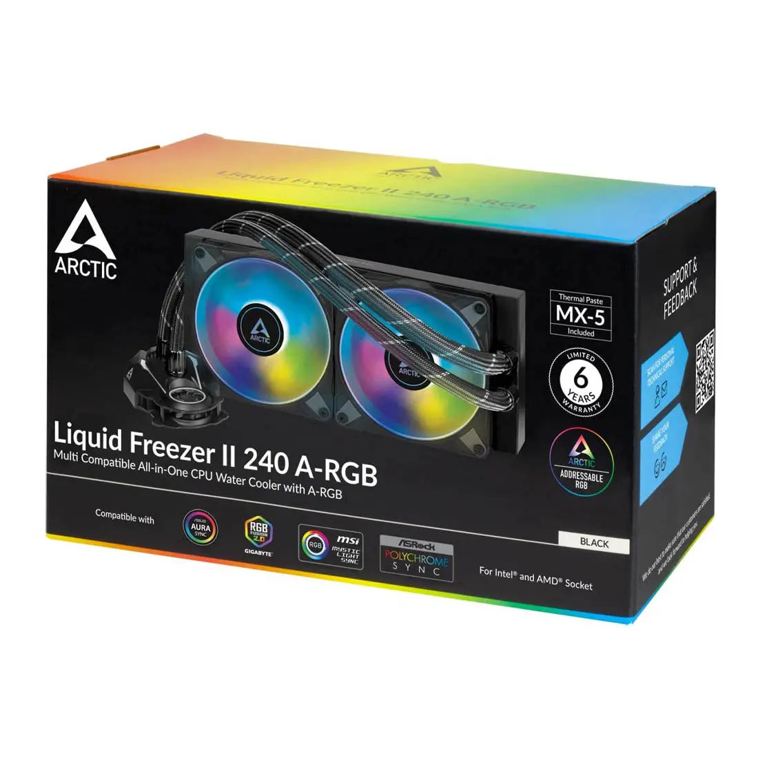 [Repacked] ARCTIC Liquid Freezer II 240 A-RGB 240mm AIO CPU Liquid Cooler with PWM Pump and Fans