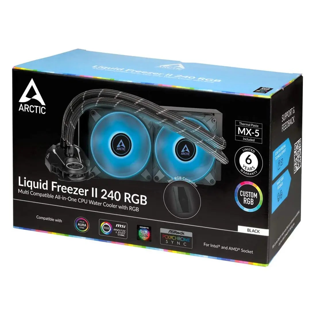 [Repacked]ARCTIC Liquid Freezer II 240 RGB 240mm AIO CPU Liquid Cooler with Controller and PWM Pump