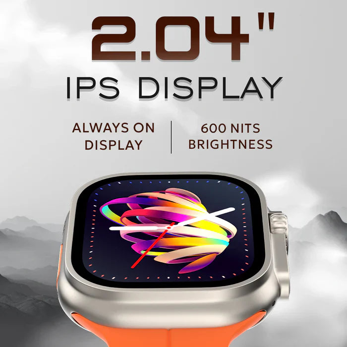 TEMPT Verge Pro X Bluetooth Calling Smart Watch, 2.04'' 600 Nits Always On Display Smartwatch  (Orange Strap, IP67, Upto 9 Days Battery, SpO2, Voice Assistance, Android & iOS Compatible