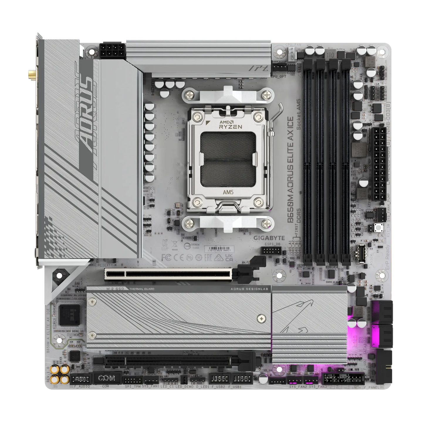 GIGABYTE B650M AORUS ELITE AX ICE AMD AM5 Socket DDR5 Micro ATX Motherboard