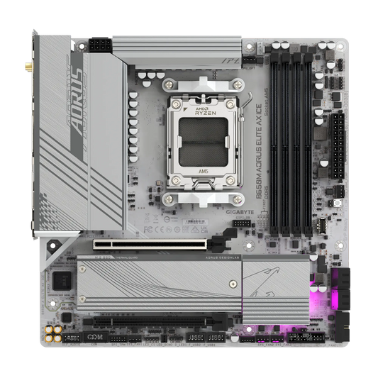GIGABYTE B650M AORUS ELITE AX ICE AMD AM5 Socket DDR5 Micro ATX Motherboard