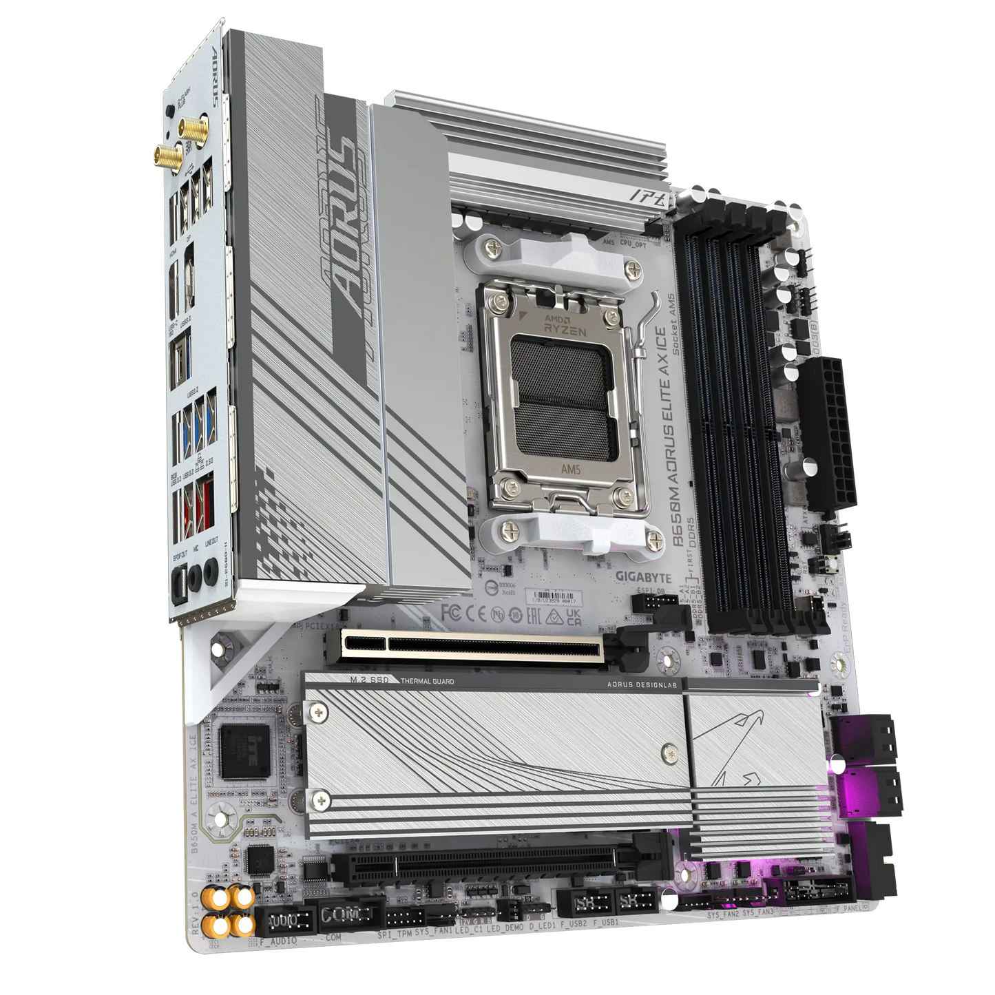 GIGABYTE B650M AORUS ELITE AX ICE AMD AM5 Socket DDR5 Micro ATX Motherboard