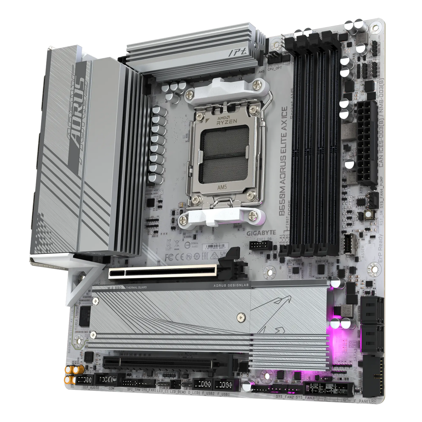 GIGABYTE B650M AORUS ELITE AX ICE AMD AM5 Socket DDR5 Micro ATX Motherboard