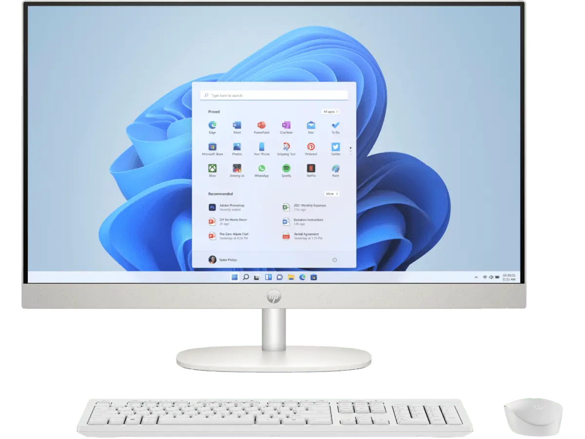 HP All-in-One 24-cr0901in 13th Gen  Intel Core i3 Processor/8GB RAM/512GB SSD/Win11/Intel HD Graphic Card/Microsoft Office Home 2024/Screen Inch 23.8/White