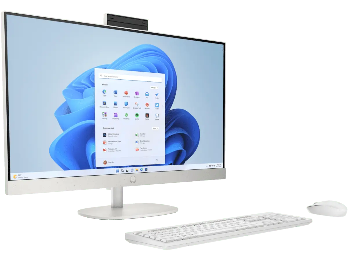 HP All-in-One 24-cr0901in 13th Gen  Intel Core i3 Processor/8GB RAM/512GB SSD/Win11/Intel HD Graphic Card/Microsoft Office Home 2024/Screen Inch 23.8/White