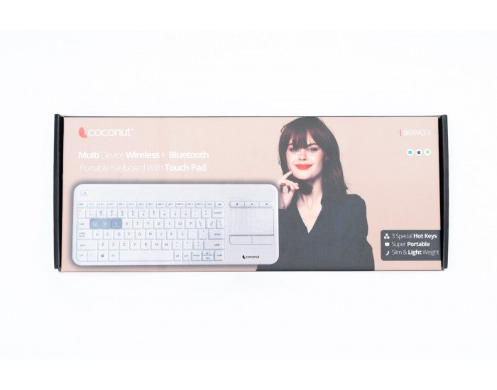 Coconut Wireless Bluetooth Keyboard BRAVO3 With Touchpad