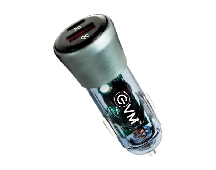 EVM CAR CHARGER 38W WITH TYPE-C  USB 3.0 PORT