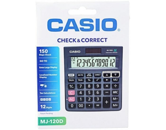 Casio MJ-120D 150 Steps Check and Correct Desktop Calculator with Tax Keys