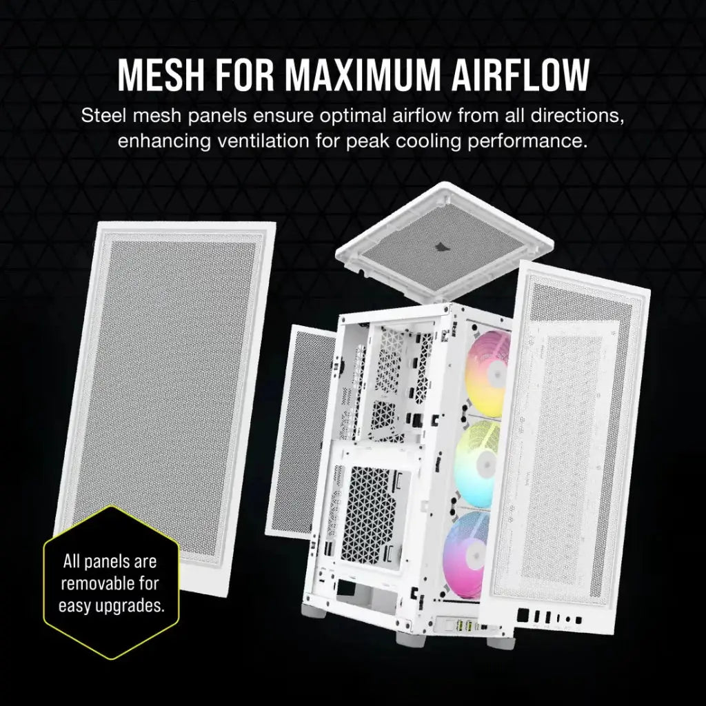 CORSAIR 2000D RGB AIRFLOW Mini-ITX PC Case - White