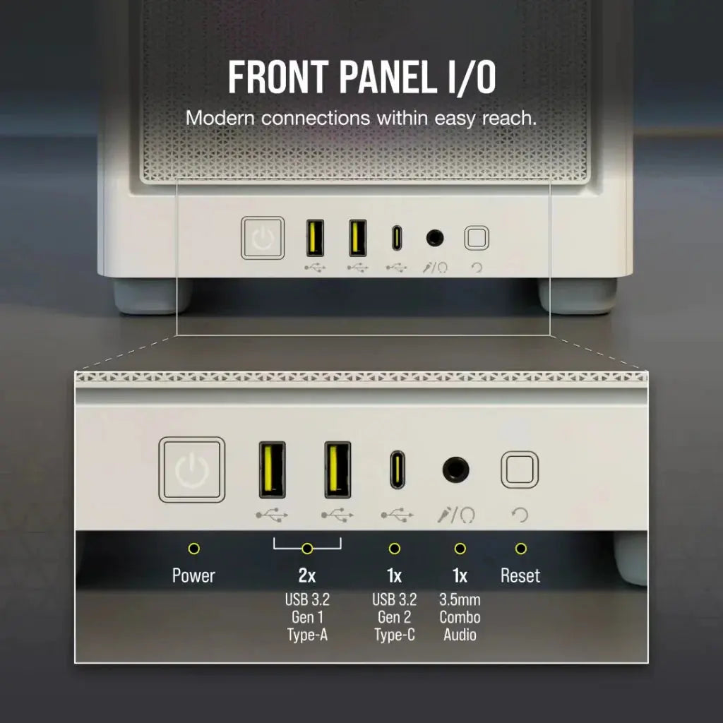 CORSAIR 2000D RGB AIRFLOW Mini-ITX PC Case - White