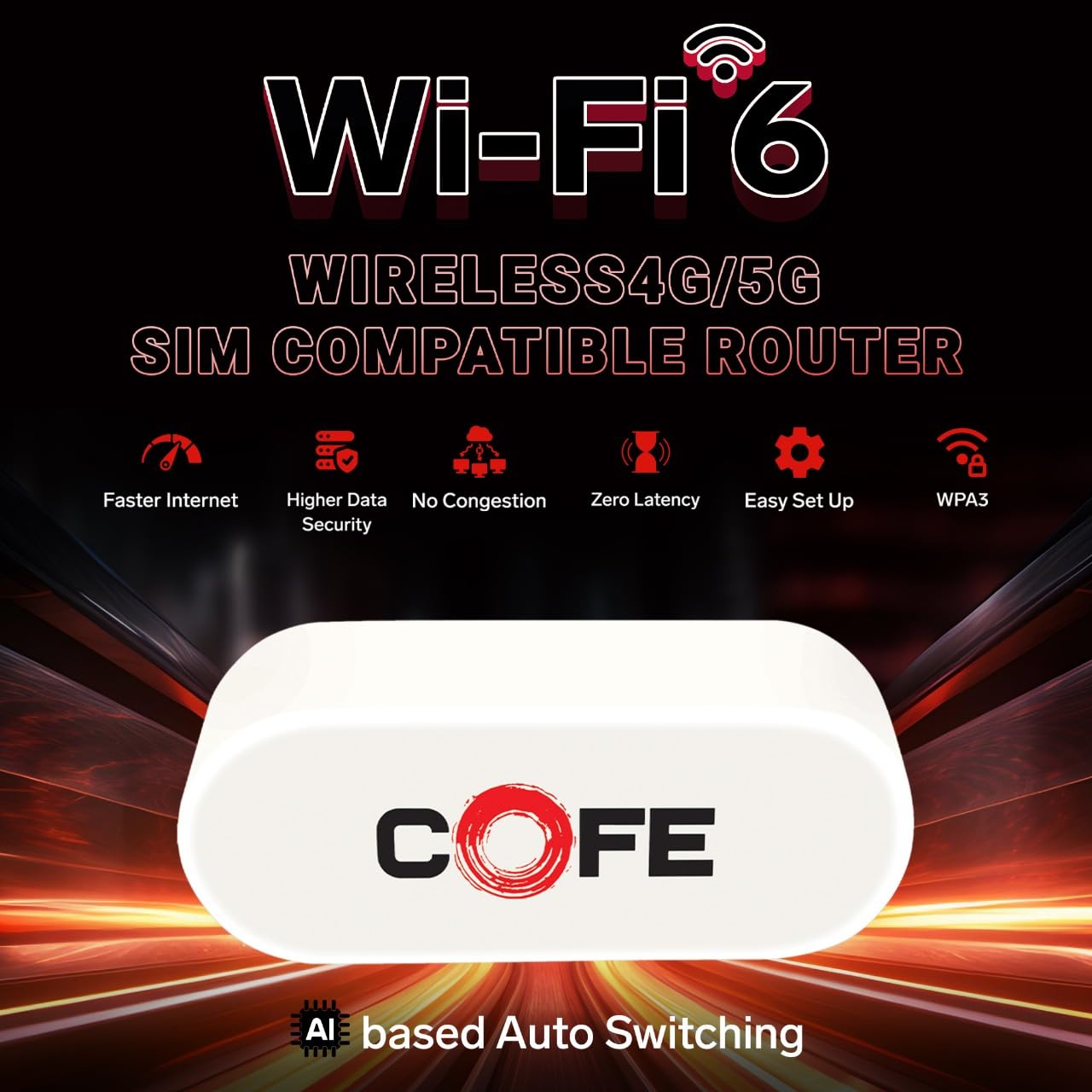 Cofe Sim Router CF-707 WiFi6 4G|5G 300 Mbps