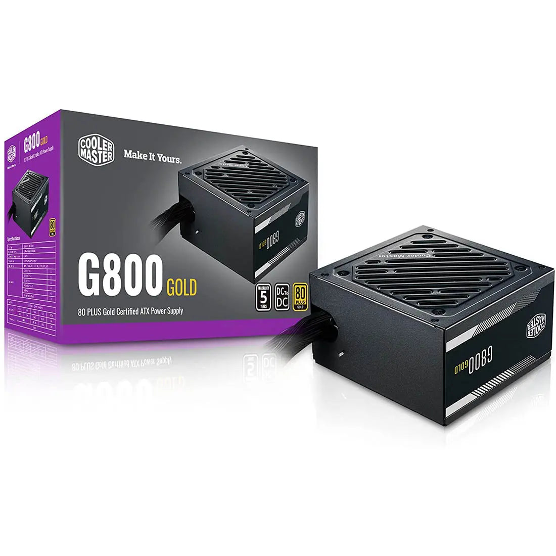 Cooler Master G800 Gold 800W Non-Modular 80 Plus Gold SMPS Power Supply