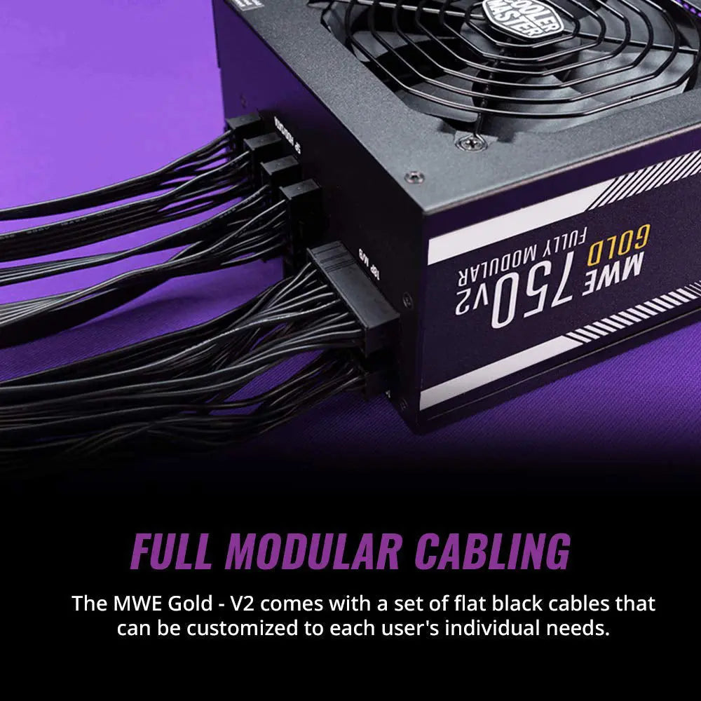 Cooler Master MWE 750 Gold V2 80 Plus Gold Certified Fully Modular Power Supply Unit - Black