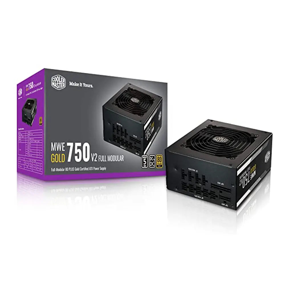Cooler Master MWE 750 Gold V2 80 Plus Gold Certified Fully Modular Power Supply Unit - Black