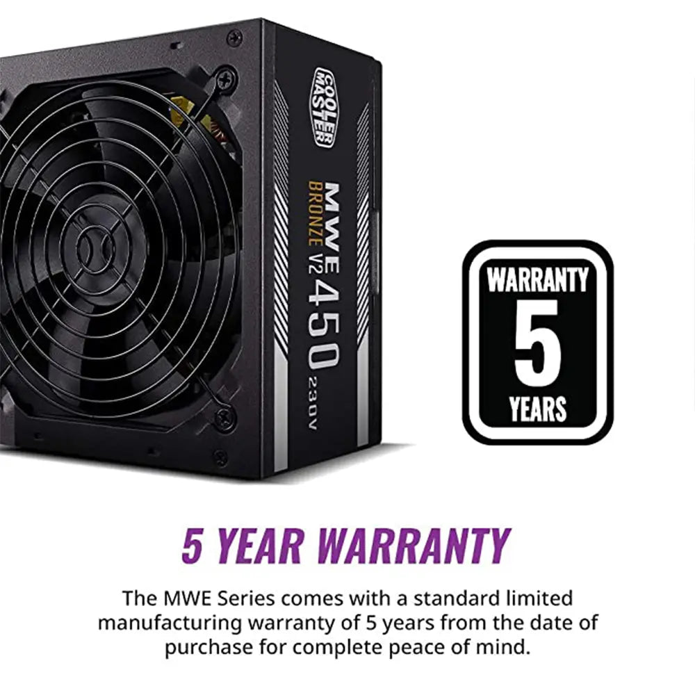 Cooler Master MWE 450W Bronze V2 Non-Modular 80 Plus SMPS Power Supply