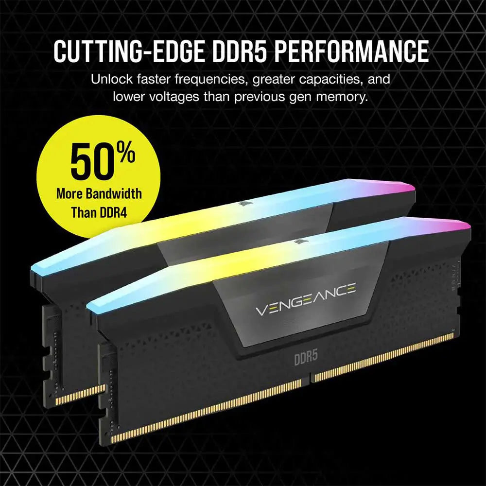 Corsair Vengeance 32GB (2x16GB) DDR5 RAM 7200MHz CL34 RGB Desktop Memory