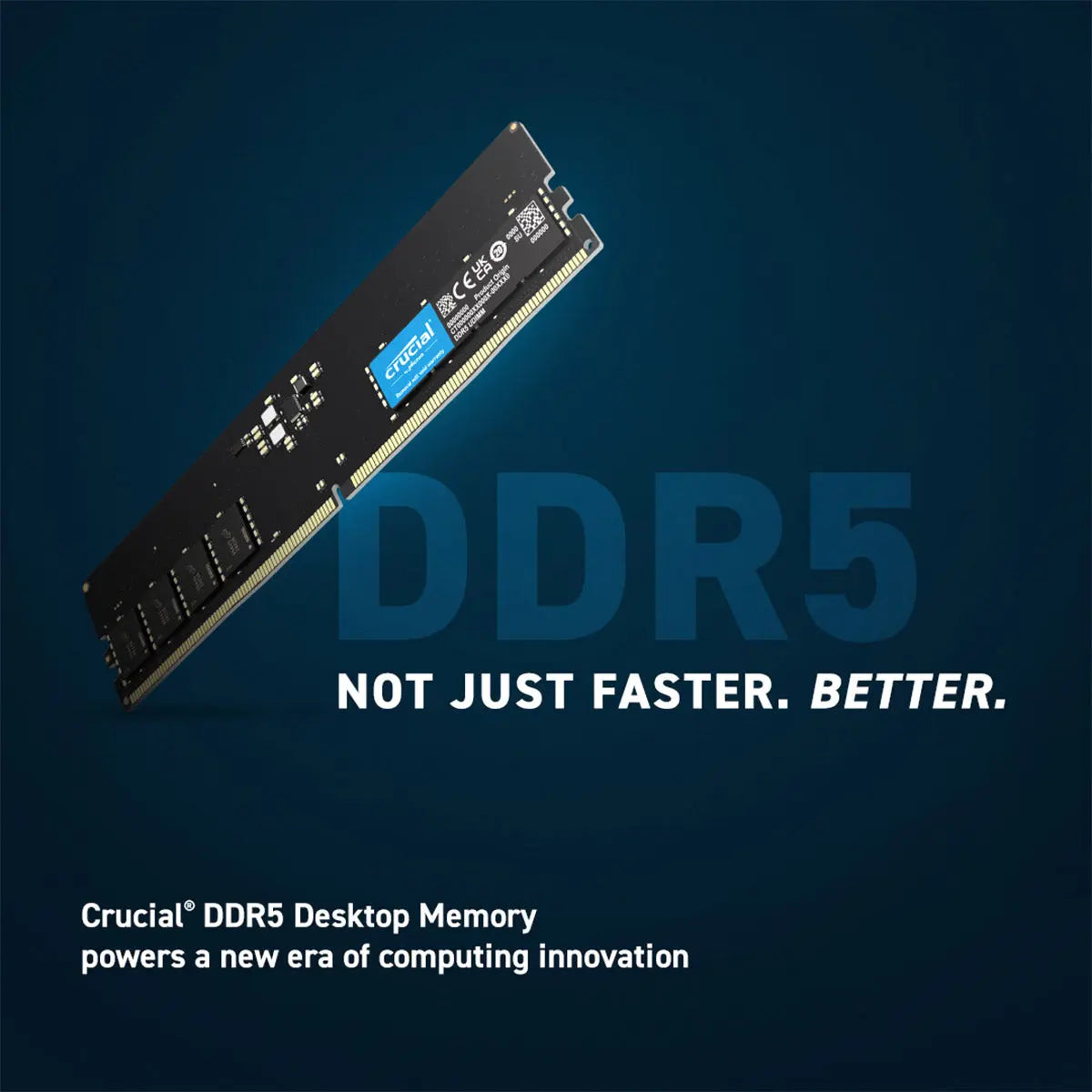 Crucial 32GB DDR5 RAM 4800MHz CL40 Desktop Memory