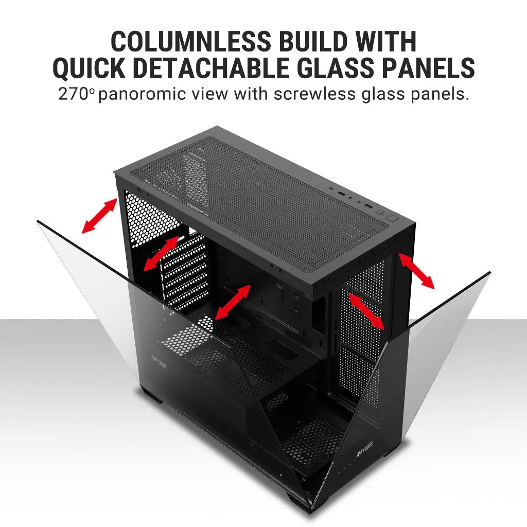 ANT Esports Crystal X7 ARGB ATX with Type-C Gaming Mid Tower Case