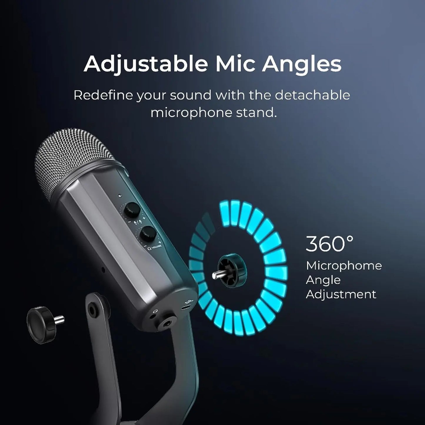 Digitek DM-601 Metal Desktop USB Microphone with Shock Mount & Adjustable Stand