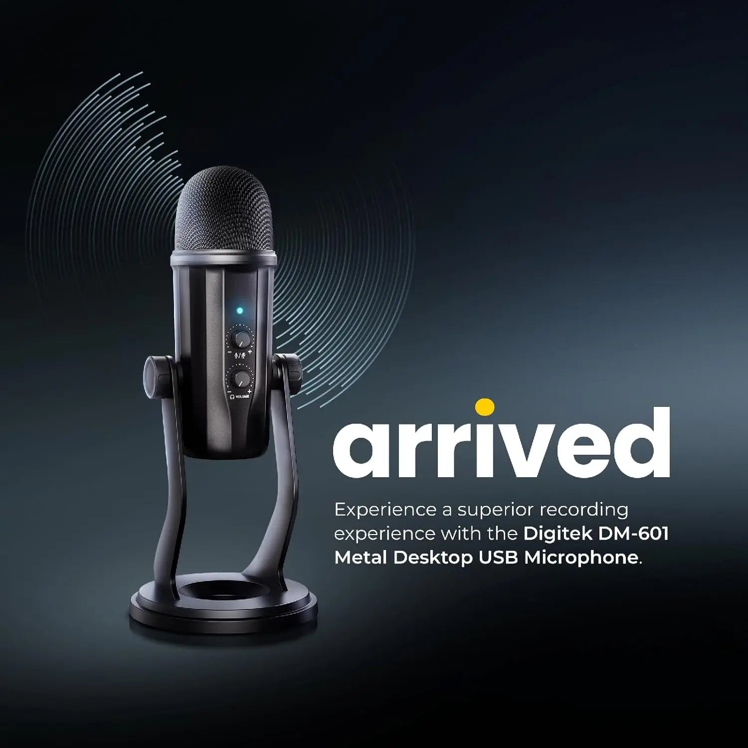 Digitek DM-601 Metal Desktop USB Microphone with Shock Mount & Adjustable Stand