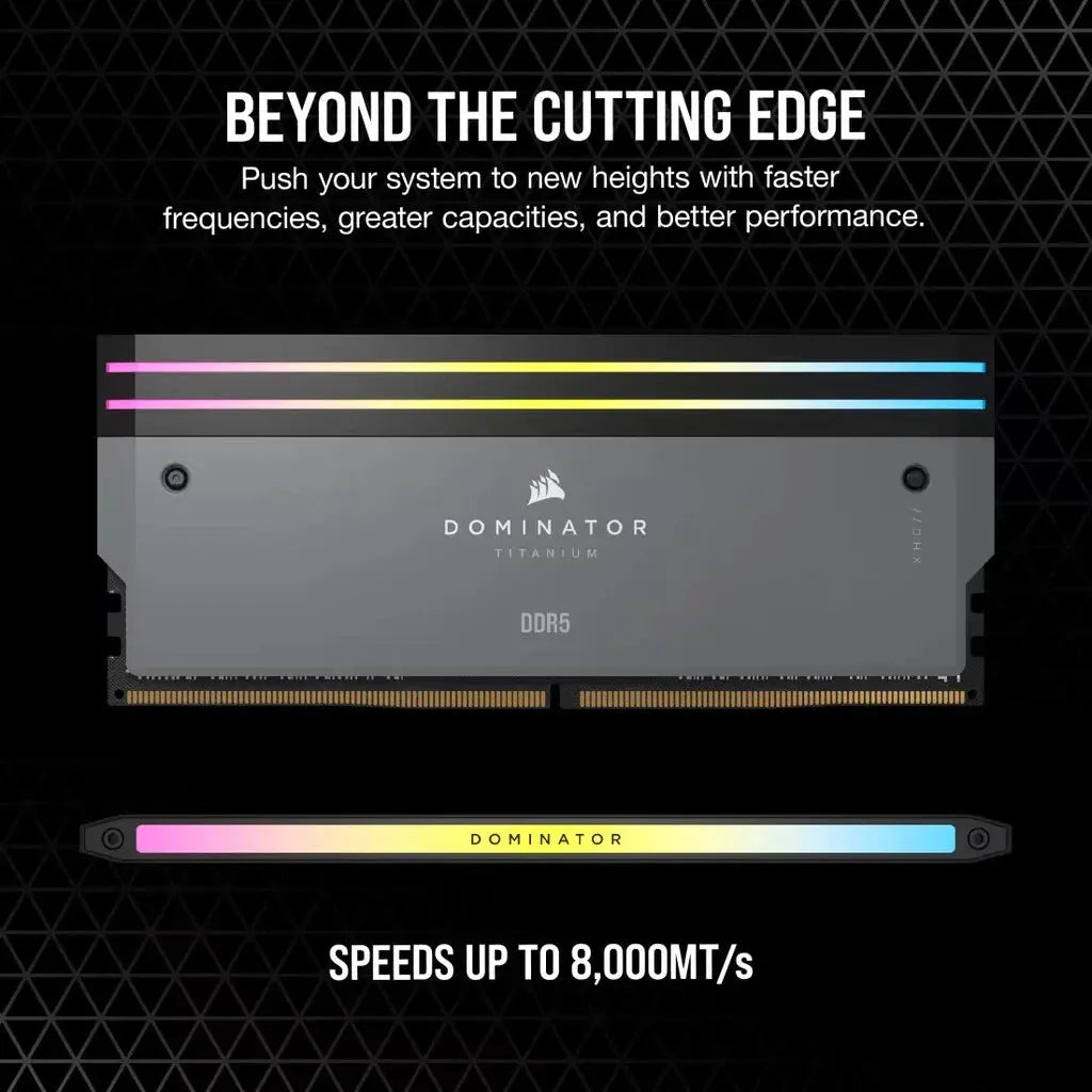 Corsair Dominator Titanium 64GB (2x32GB) DDR5 RAM 6000MHz CL30 Gaming Desktop Memory