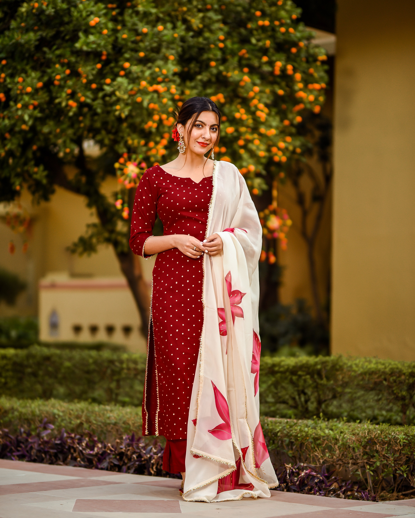 Raspberry Handpainted Suit Set My Store