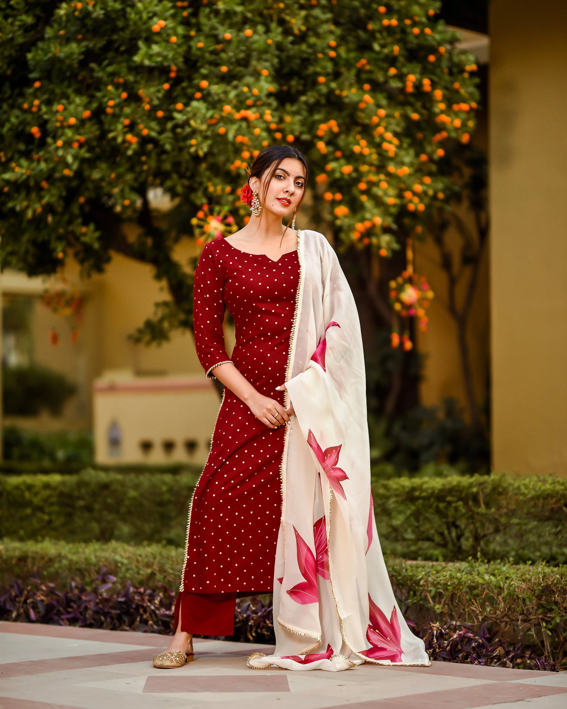 Raspberry Handpainted Suit Set My Store