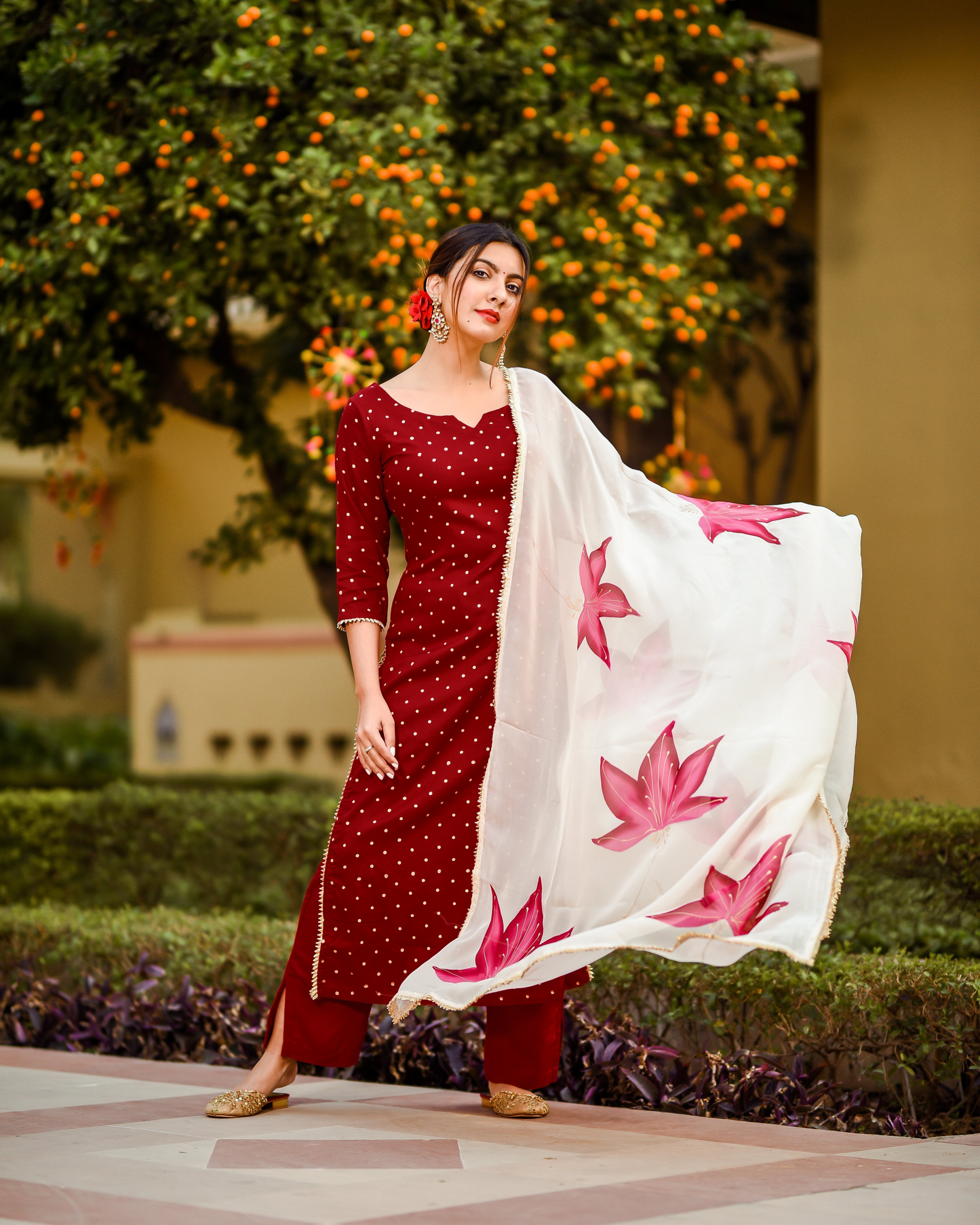 Raspberry Handpainted Suit Set My Store