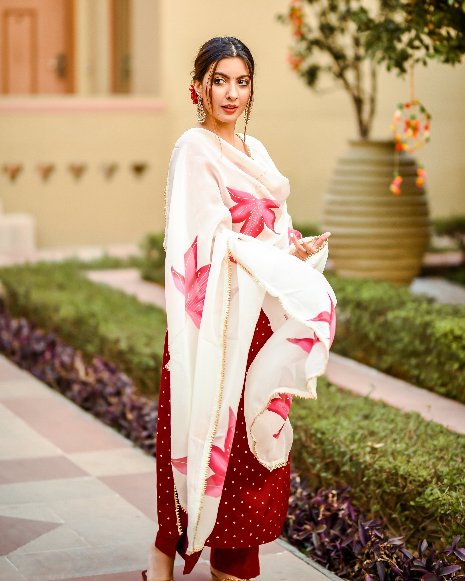 Raspberry Handpainted Suit Set My Store