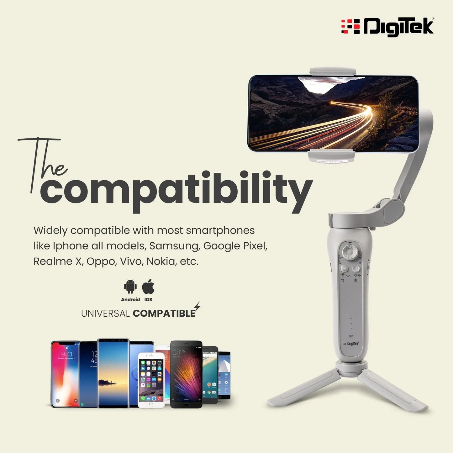 Digitek DSG 008F Pro 3 Axis Foldable Smartphone Gimbal