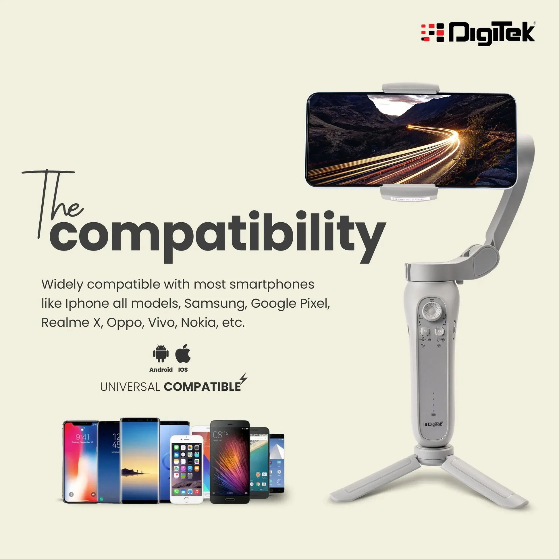 Digitek DSG 008F Pro 3 Axis Foldable Smartphone Gimbal