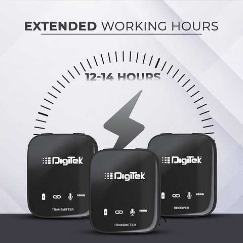 Digitek DWM-101 Pro Wireless Microphone System with ANC Noise Reduction, 360° Sound Capture