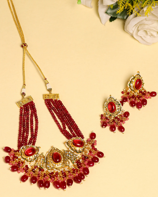 Rythmic Red Handcrafted Necklace My Store