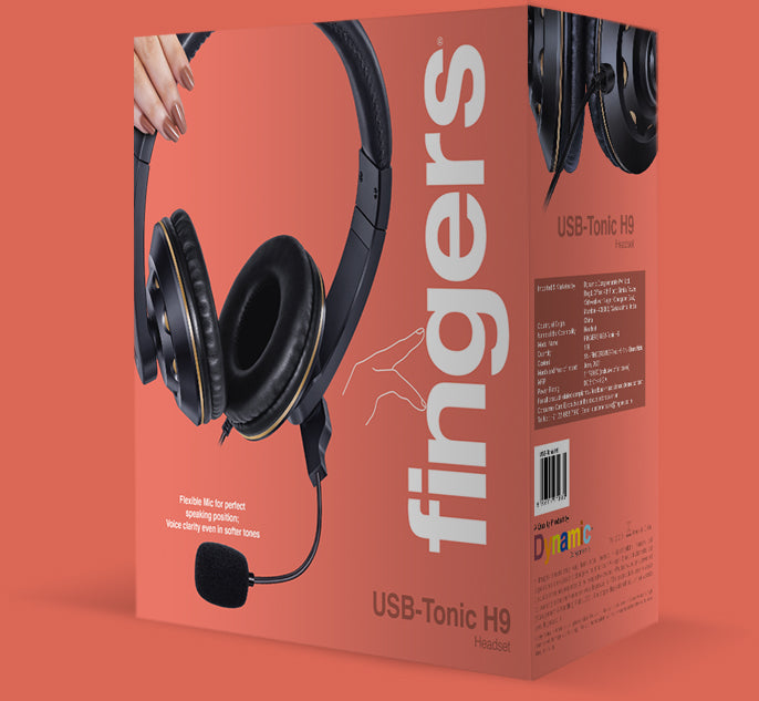Fingers USB-Tonic H9 Gaming Headset Black-Gold