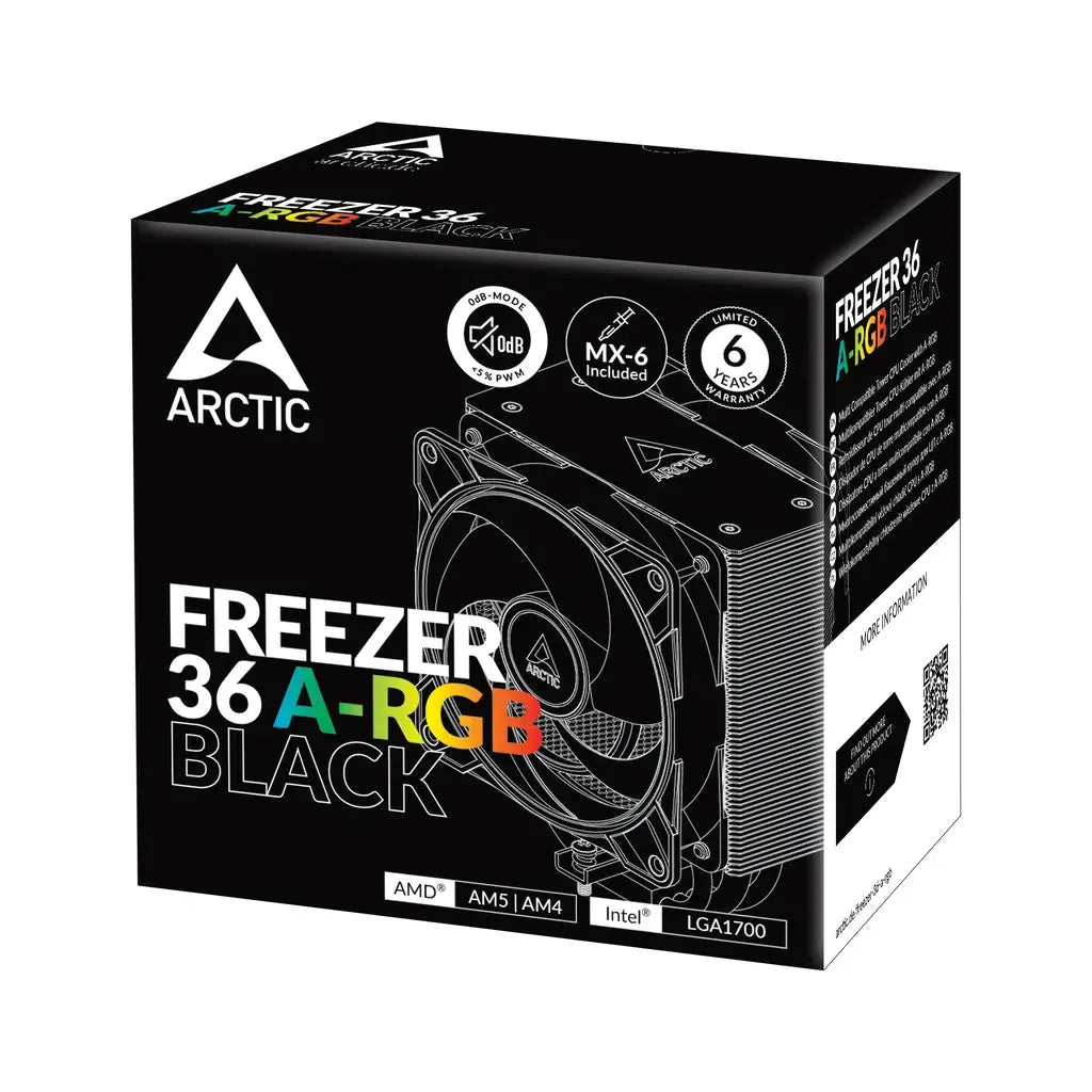 ARCTIC Freezer 36 A-RGB Tower CPU Air Cooler with 120mm P12 PWM -Black