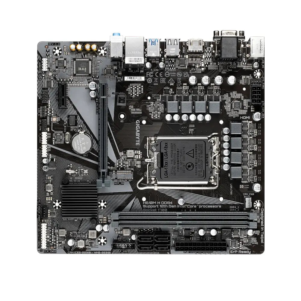 GIGABYTE H610M-H DDR4 Intel H610 LGA 1700 Micro-ATX Motherboard