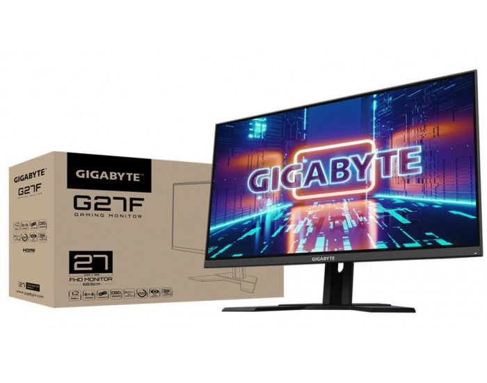 Gigabyte G27F 27" 144Hz 1080P Gaming Monitor, 1920 x 1080 IPS Display, 1ms (MPRT) Response Time, 95% DCI-P3, FreeSync Premium, 1x Display Port 1.2, 2x HDMI 1.4, 2x USB 3.0, BLACK