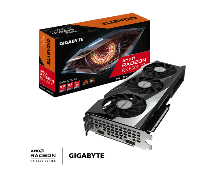 Gigabyte Radeon  RX 6500 XT GAMMING 4GB DDR6 TRIPLE FAN    GV R65XTGAMING OC 4GD