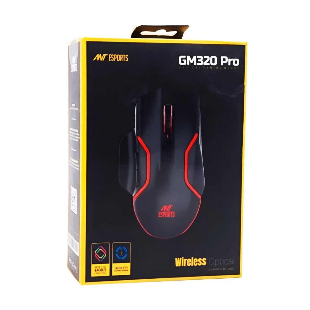 Ant Esports GM320 Pro RGB Wireless Gaming Mouse Black