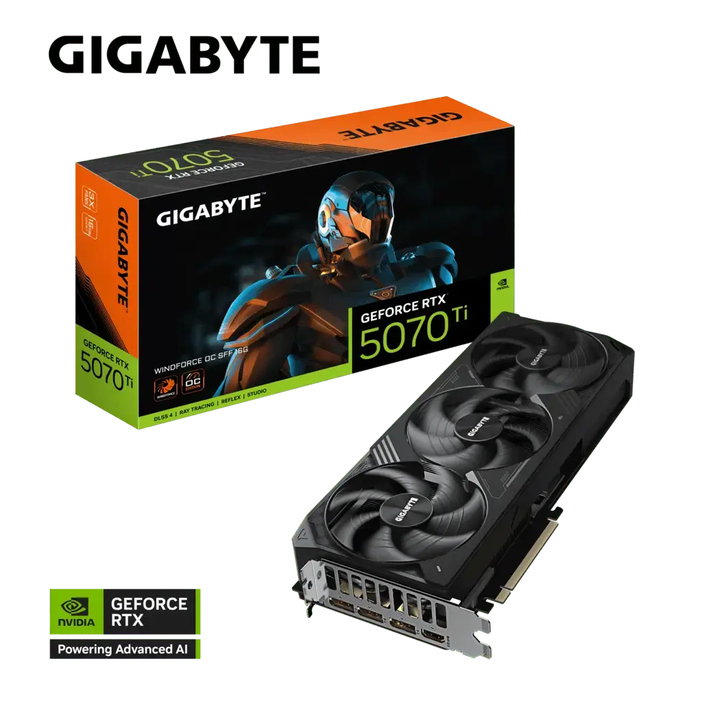 Gigabyte GeForce RTX 5070 Ti WINDFORCE OC 16G 256-Bit GDDR7 Graphics Card