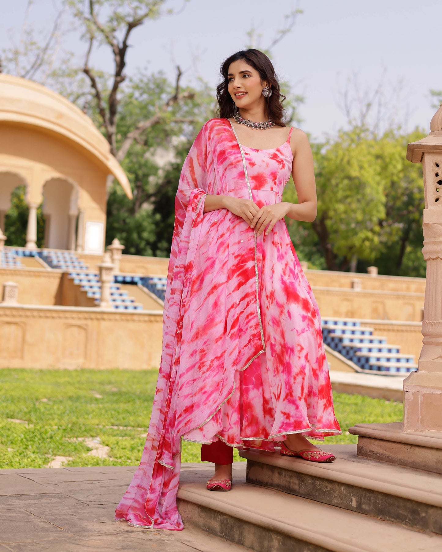 Rosie Georgette Tie & Dye Suit Set My Store