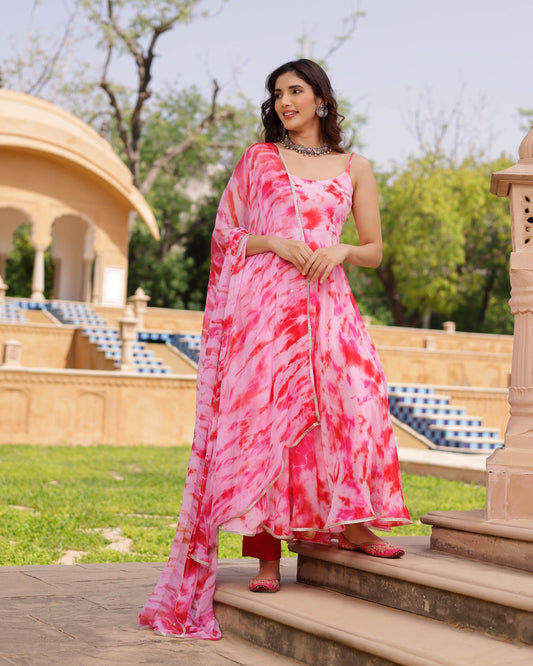 Rosie Georgette Tie & Dye Suit Set My Store