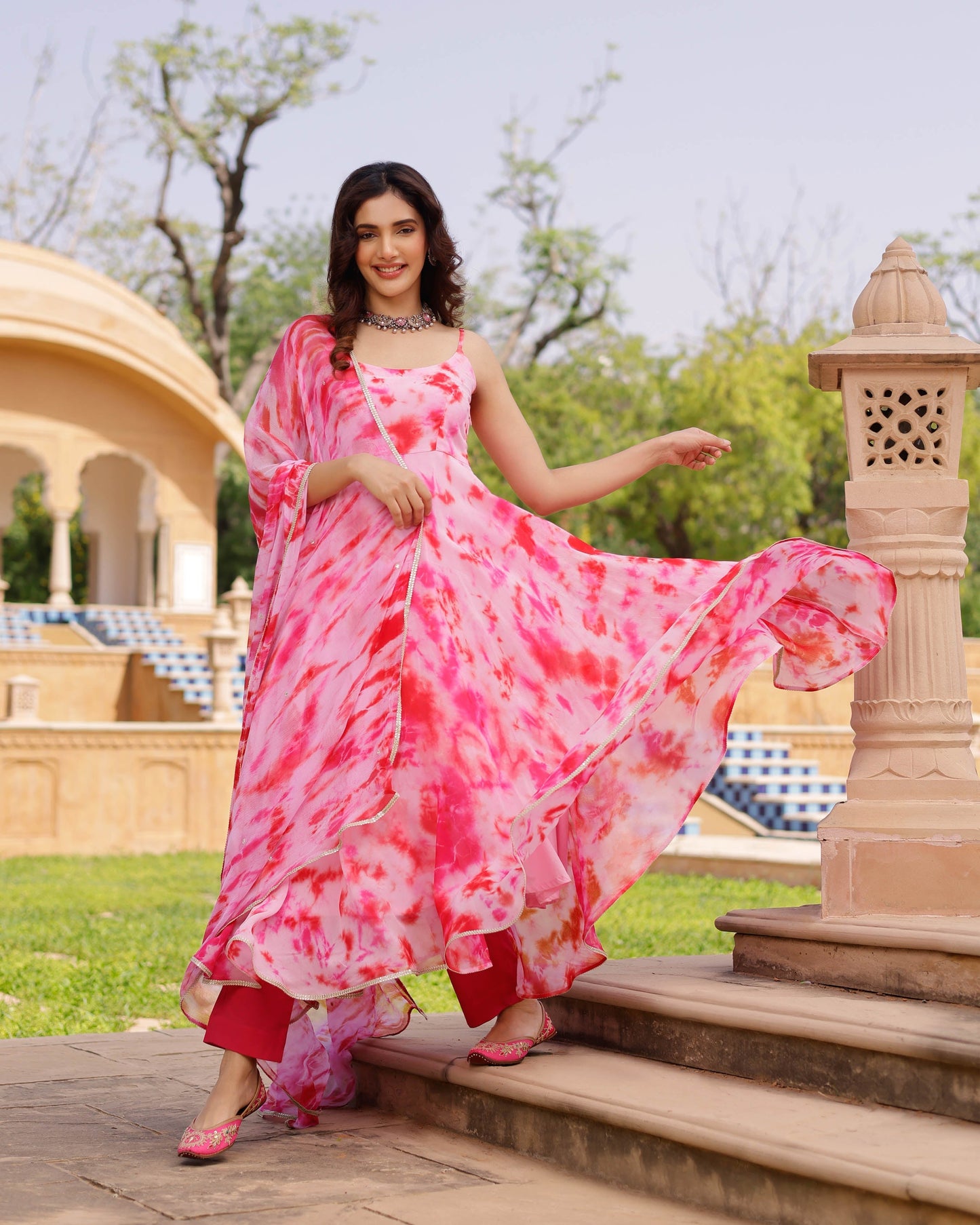 Rosie Georgette Tie & Dye Suit Set My Store