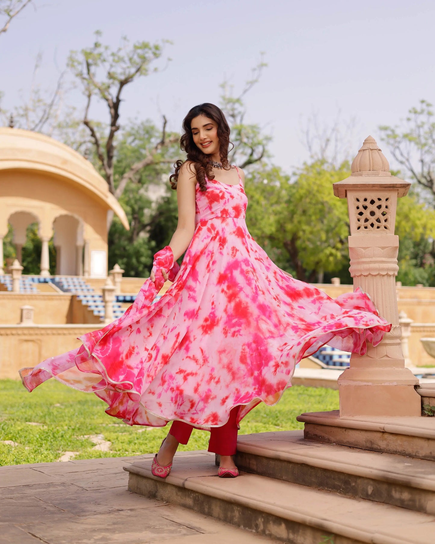 Rosie Georgette Tie & Dye Suit Set My Store