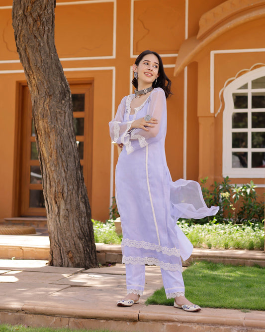 Eleanor Organza Straight Kurta Set My Store
