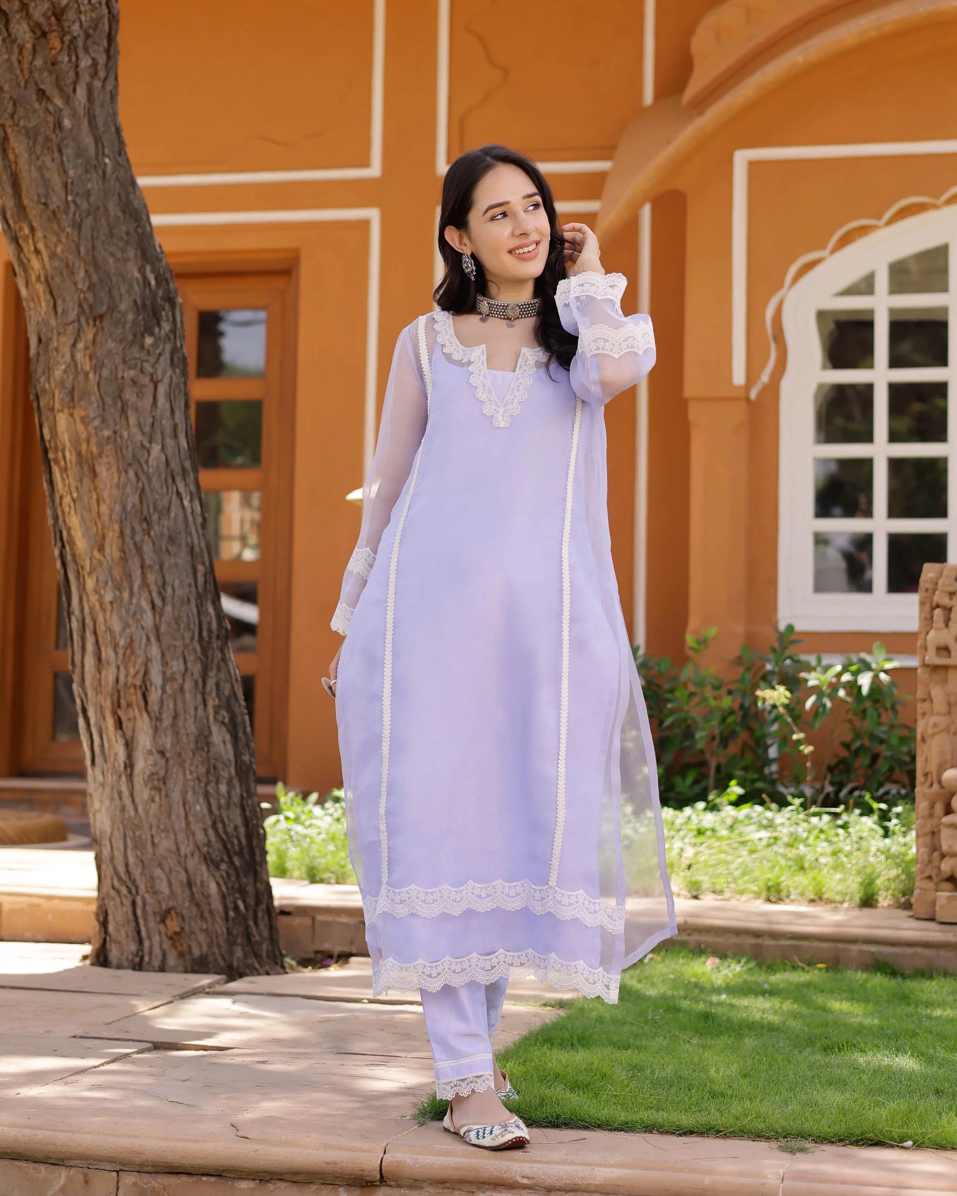 Eleanor Organza Straight Kurta Set My Store