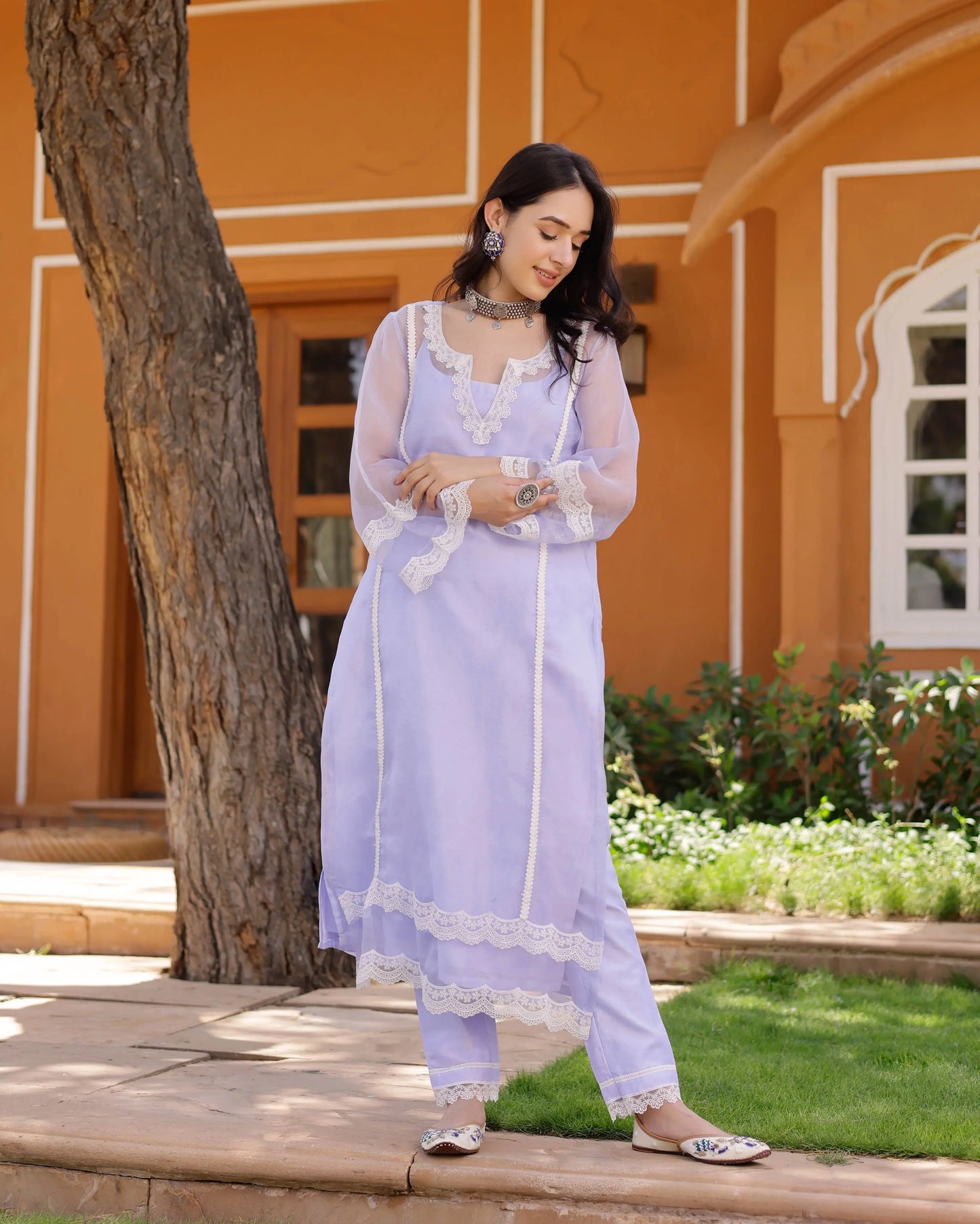 Eleanor Organza Straight Kurta Set My Store