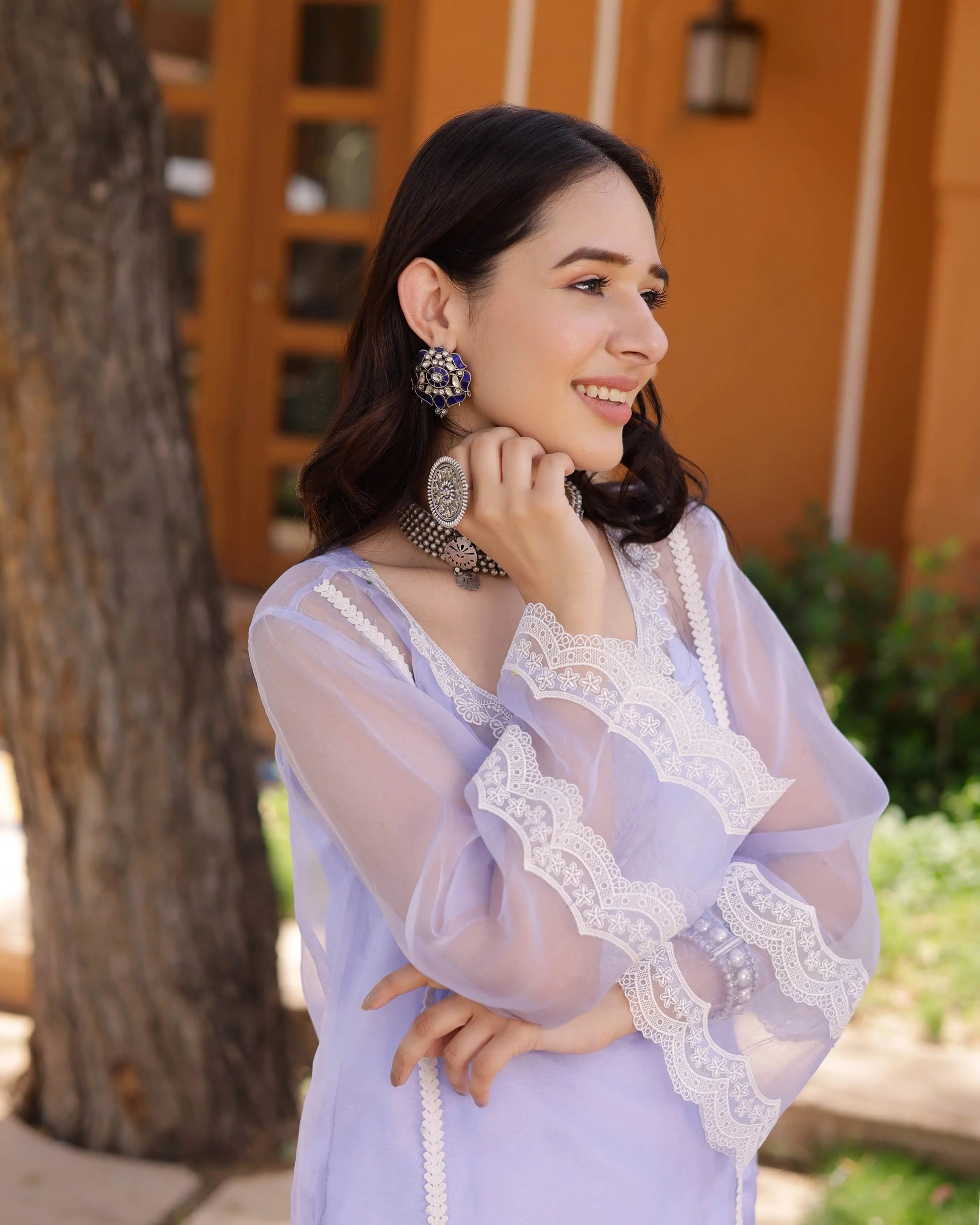 Eleanor Organza Straight Kurta Set My Store