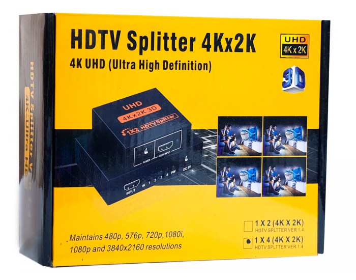 HDMI SPLITTER 4 PORT 4K2K UHD