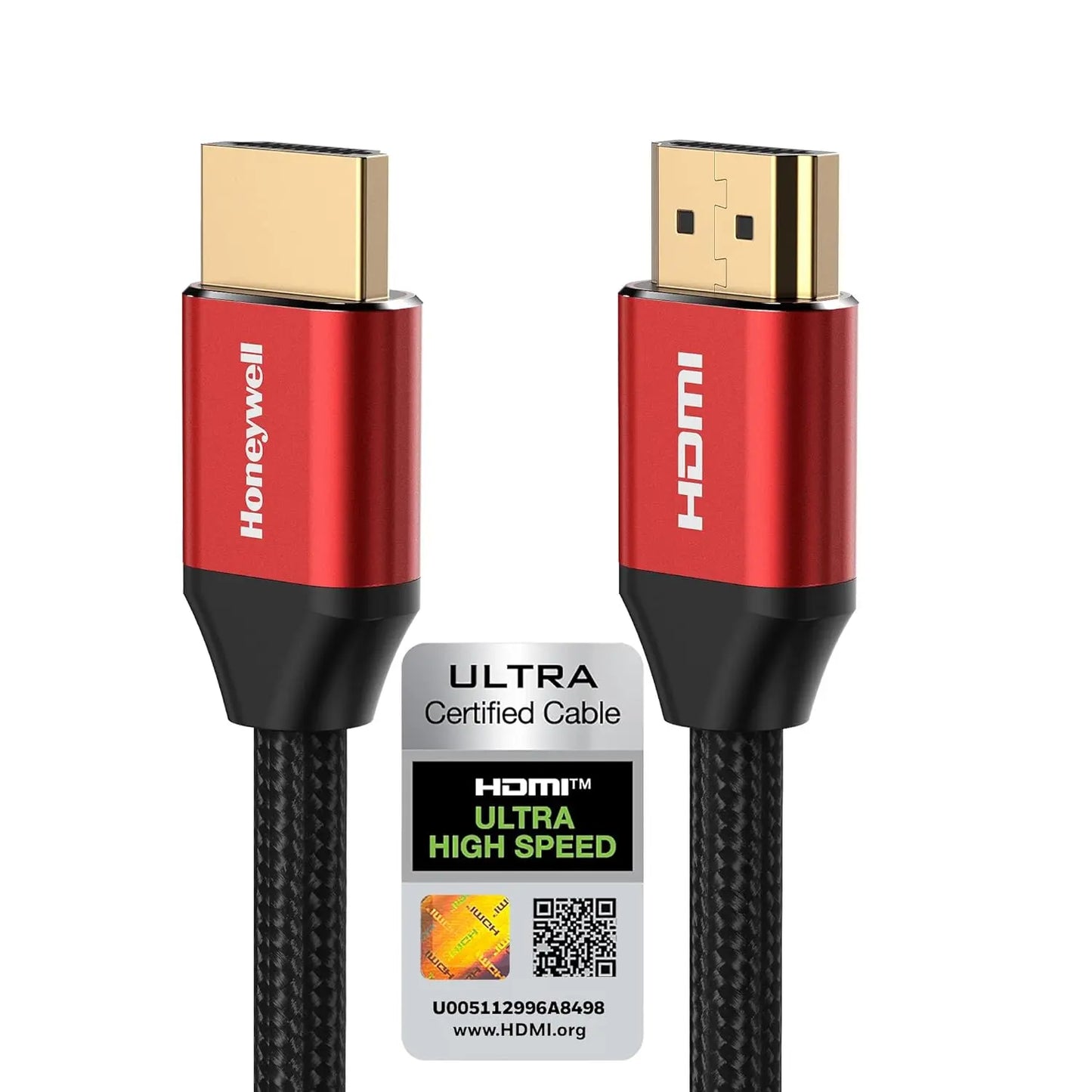 Honeywell HDMI Cable 2.1 with Ethernet, 8k60Hz, 4k120Hz UHD Resolution, 5 Mtr(16.4ft), 48 GBPS Transmission Ultra High Speed, Dolby DTS, eARC,3D,Male-to-Male,Compatible with all HDMI-Enabled Devices